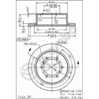 Диск тормозной brembo 08.7106.10 фото