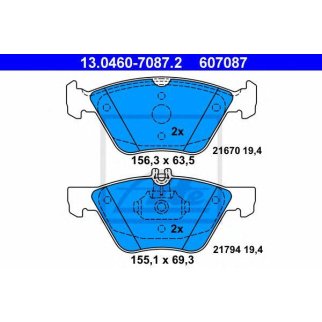Колодки тормозные передние к-кт ATE 13.0460-7087.2 фото