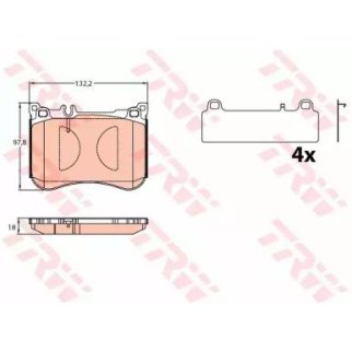 Колодки тормозные передние к-кт TRW GDB2144 фото