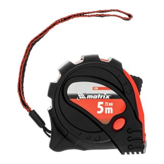 Рулетка 5м 25мм, обрезиненный корпус, зацеп с магнитом Matrix фото 4