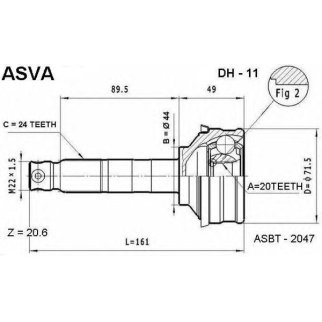 ШРУС наружный ASVA DH11- фото