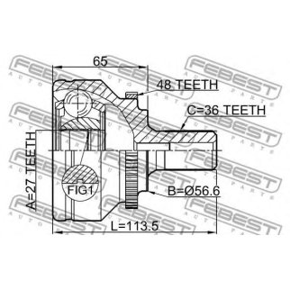 ШРУС наружный FEBEST 2710-V70A48 фото