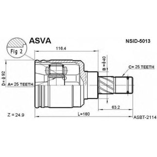 ШРУС внутренний ASVA NSID-5013 фото