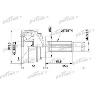 ШРУС наружн к-кт MITSUBISHI COLT 78-05/92, GALANT 1.6 06/84-12/87, LANCER 78-05/92, HYUNDAI LANTRA фото