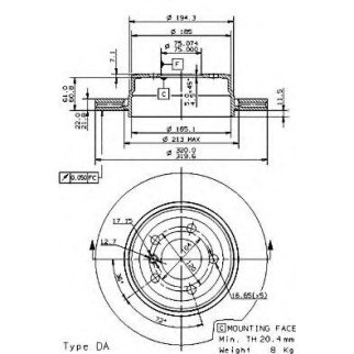 Диск тормозной brembo 09.9573.11 фото
