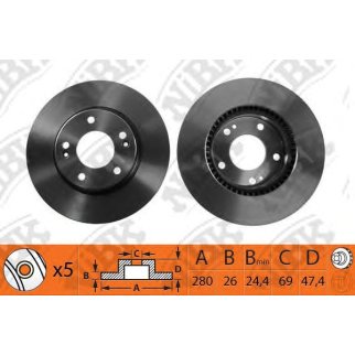 Диск тормозной передний NiBK RN1174 фото