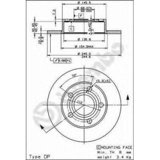 Диск тормозной brembo 08.8408.11 фото