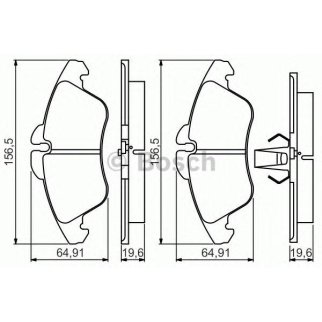 Колодки тормозные передние к-кт BOSCH 0 986 495 245 фото