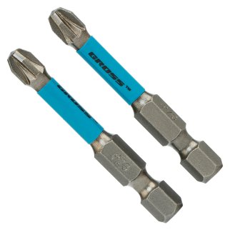 Набор бит торсионных PZ3x50 мм, для ударных шуруповертов (2 шт.) GROSS фото