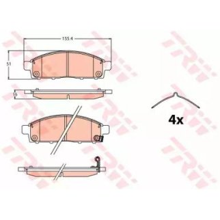 Колодки Fr Mitsubishi L200 14- фото