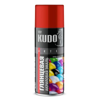Эмаль универсальная акриловая RAL 3020 красная высокоглянцевая KUDO KUA3020 фото