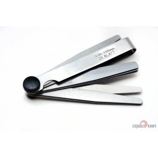Щуп веерный 0,05-1,0мм 20листов блистер СЕРВИС КЛЮЧ фото 1