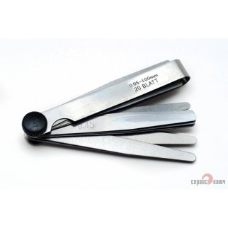 Щуп веерный 0,05-1,0мм 20листов блистер СЕРВИС КЛЮЧ фото