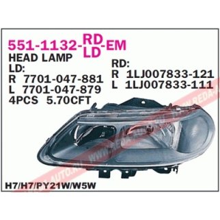 Фара правая DEPO 551-1132R-LD-EM фото