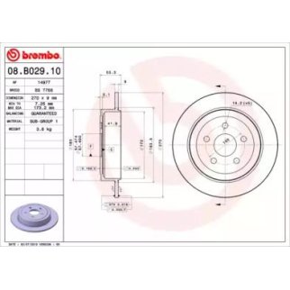 Диск тормозной brembo 08.B029.10 фото