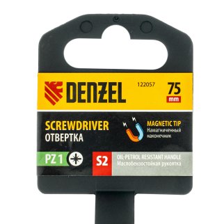 Отвертка, PZ1x75 мм, S2, 3к рукоятка// Denzel фото 6