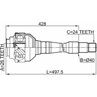 ШРУС ВНУТРЕННИЙ ПРАВЫЙ 26X40X24 (FEBEST) фото 2