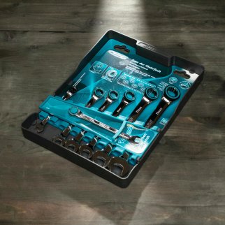 Набор ключей комбинированных 7шт 8-19мм с трещоткой GROSS фото 1