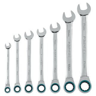 Набор ключей комбинированных 7шт 8-19мм с трещоткой GROSS фото