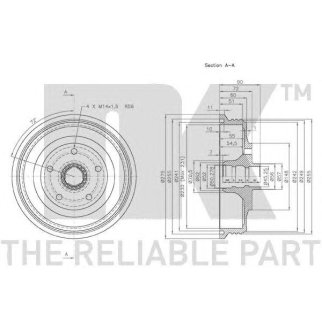 Барабан тормозной задний со ступицей (230x51mm) / AUDI-100 91~94 фото