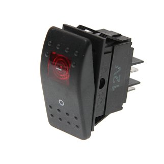 Выключатель клавишный 12V 35А ON-OFF красный с подсветкой REXANT фото