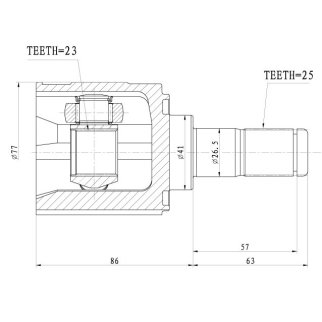 ШРУС для а/м Hyundai Creta (15-) 1.6i MT 2WD (внутр. перед.) (GO 0830) фото 3
