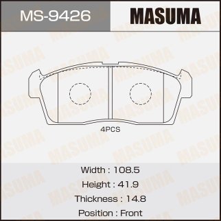 Колодки тормозные передние к-кт Masuma MS-9426 фото