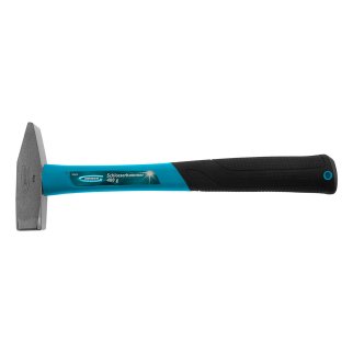 Молоток 400г слесарный квадратный боек, фибергласовая обрезиненная рукоятка GROSS фото 2