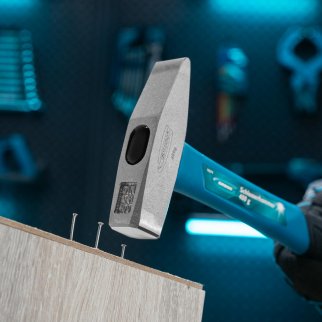 Молоток 400г слесарный квадратный боек, фибергласовая обрезиненная рукоятка GROSS фото 6