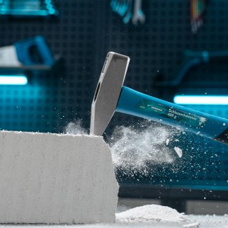 Молоток 400г слесарный квадратный боек, фибергласовая обрезиненная рукоятка GROSS фото 1