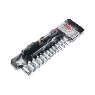 Набор головок торцевых 1/4&quot; 6гр 14пр с трещоткой ROCK FORCE фото