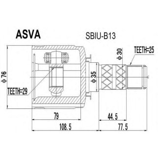 ШРУС внутренний ASVA SBIU-B13 фото