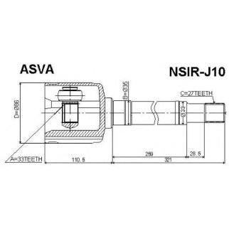 ШРУС внутренний ASVA NSIR-J10 фото