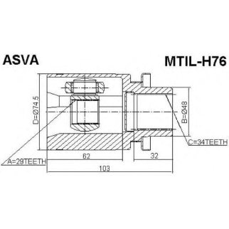 ШРУС внутренний ASVA MTIL-H76 фото