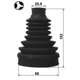 ПЫЛЬНИК ШРУС ВНУТРЕННИЙ ЗАДНИЙ КОМПЛЕКТ 68X102X20.9, шт фото 2