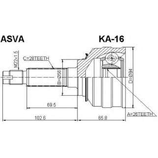 ШРУС наружный ASVA KA-1-6 фото