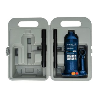 Домкрат бутылочный 3т гидравлический подъем 188-363мм в кейсе STELS фото 9