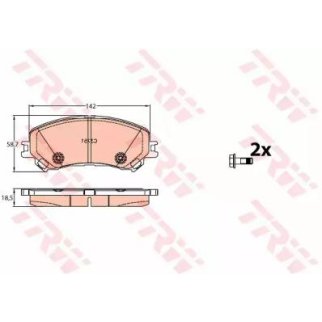 Колодки тормозные передние к-кт TRW GDB2152 фото