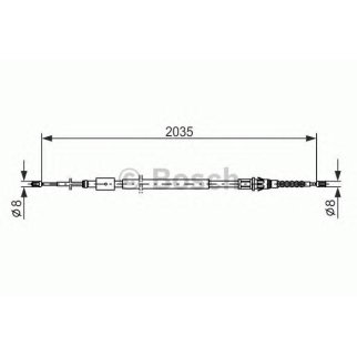 Трос ручного тормоза CITROEN C4/PEUGEOT 307 2035мм фото