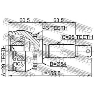 Шрус наружный 29x54x25 фото