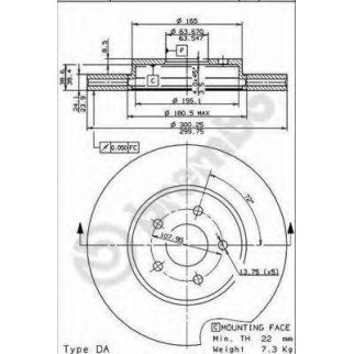 Диск тормозной brembo 09.8665.11 фото