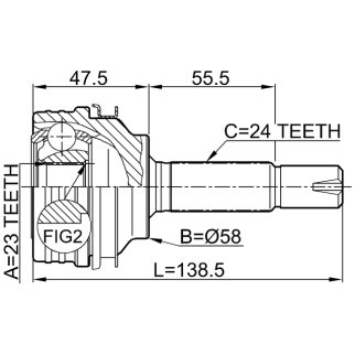 ШРУС НАРУЖНЫЙ23X58X24 (FEBEST) фото 2