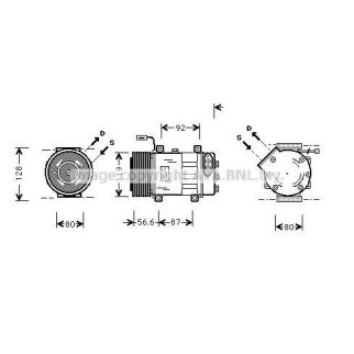 Компрессор системы кондиционирования AVA SCAK016 фото