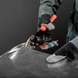 Ножницы по металлу, удлиненные, 285 мм, пряморежущие, обрезиненные рукоятки// Matrix фото 6