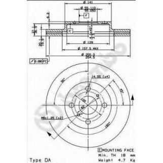 Диск тормозной brembo 09.8545.10 фото