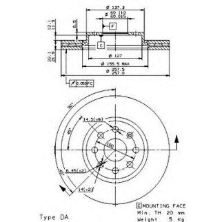 Диск тормозной передний вентилируемый Brembo 09.5843.34 фото