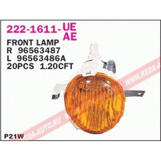 Указатель поворота в бампер правый желтый DEPO 222-1611R-UE фото Указатель поворота в бампер правый желтый DEPO 222-1611R-UE фото