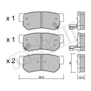 Колодки тормозные задние дисковые к-кт metelli 22-0365-0 фото