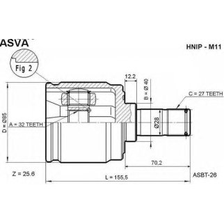 ШРУС внутренний ASVA HNIP-M11 фото