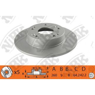 Диск тормозной задний NiBK RN1362 фото